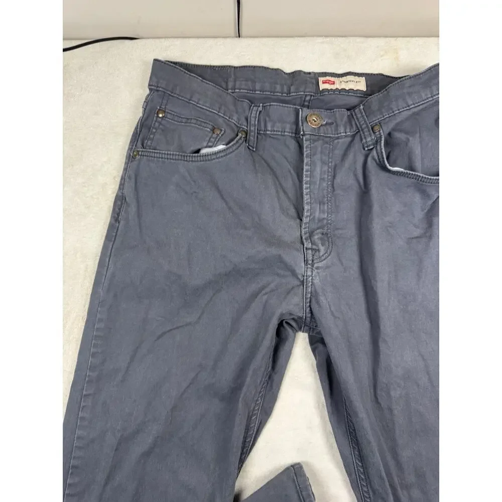 Wrangler Straight Fit Gray Jeans Men’s 31x30 Stretch Casual Pants